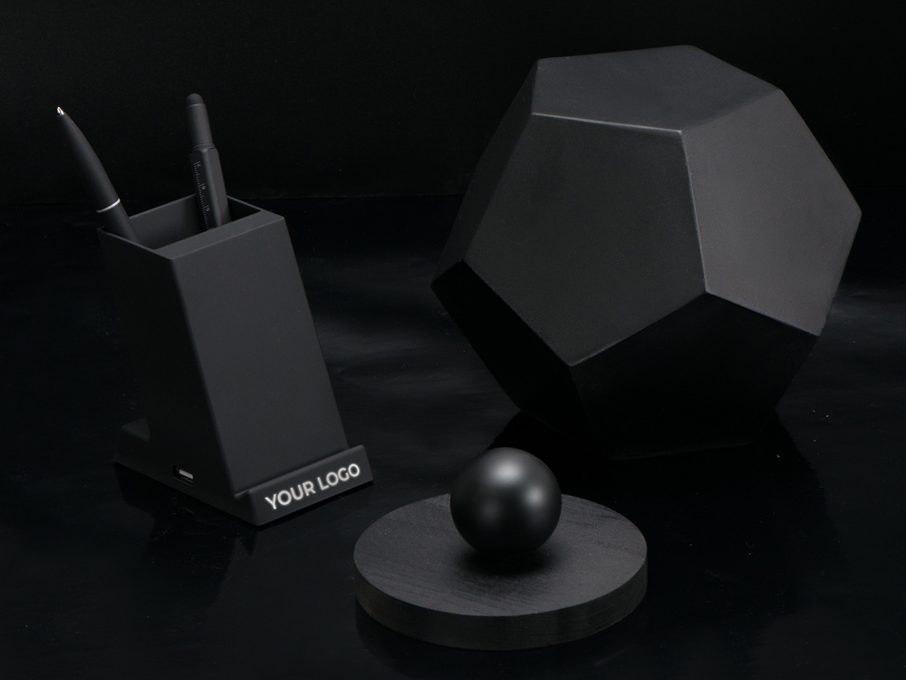 Настольное беспроводное зарядное устройство «Glow Box», черный — изображение 14