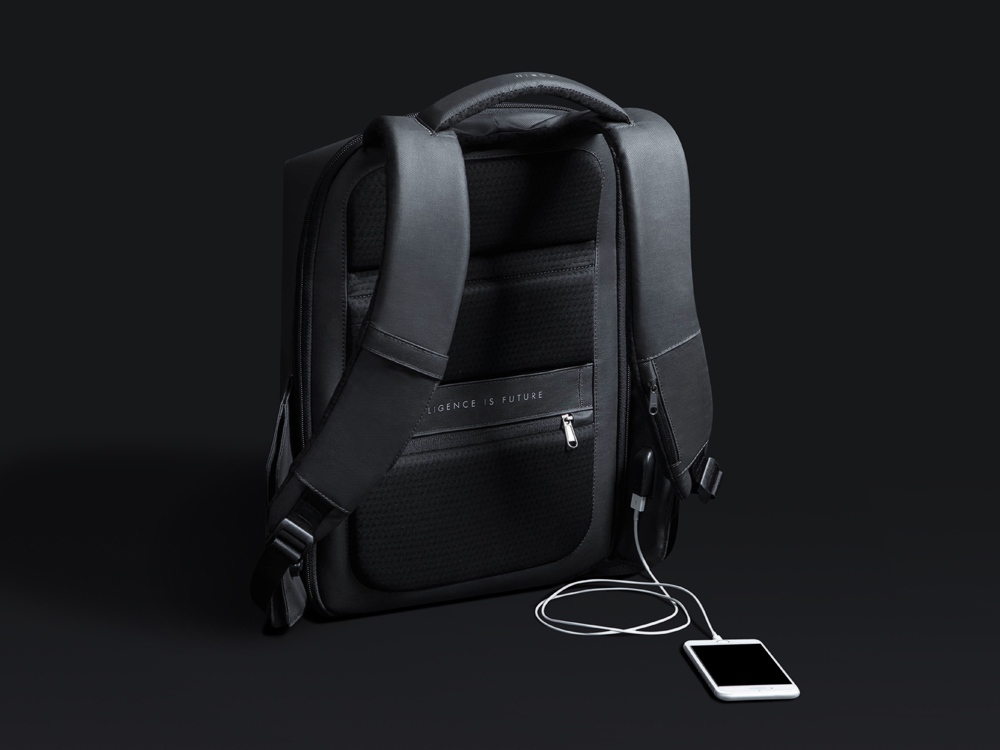 Водостойкий антикражный рюкзак Hipack для ноутбука 15.6", черный — изображение 8