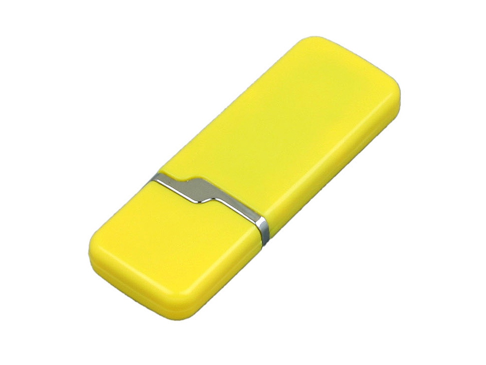 USB 2.0- флешка на 16 Гб с оригинальным колпачком, желтый — изображение 3