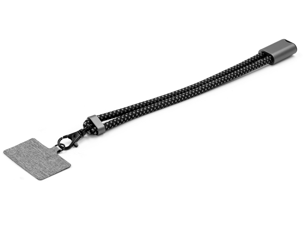 Ремешок-держатель для телефона с зарядным кабелем USB-C - USB-C «Lany Wristband Charge Eco», серый — изображение 2