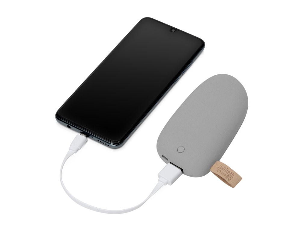 Внешний аккумулятор в форме камня «Stone», 5200 mAh, серый — изображение 2