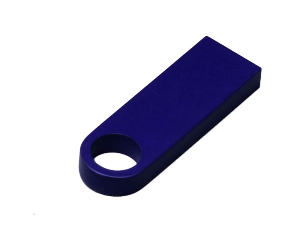 USB 2.0-флешка на 8 Гб с мини чипом и круглым отверстием, синий — изображение 2