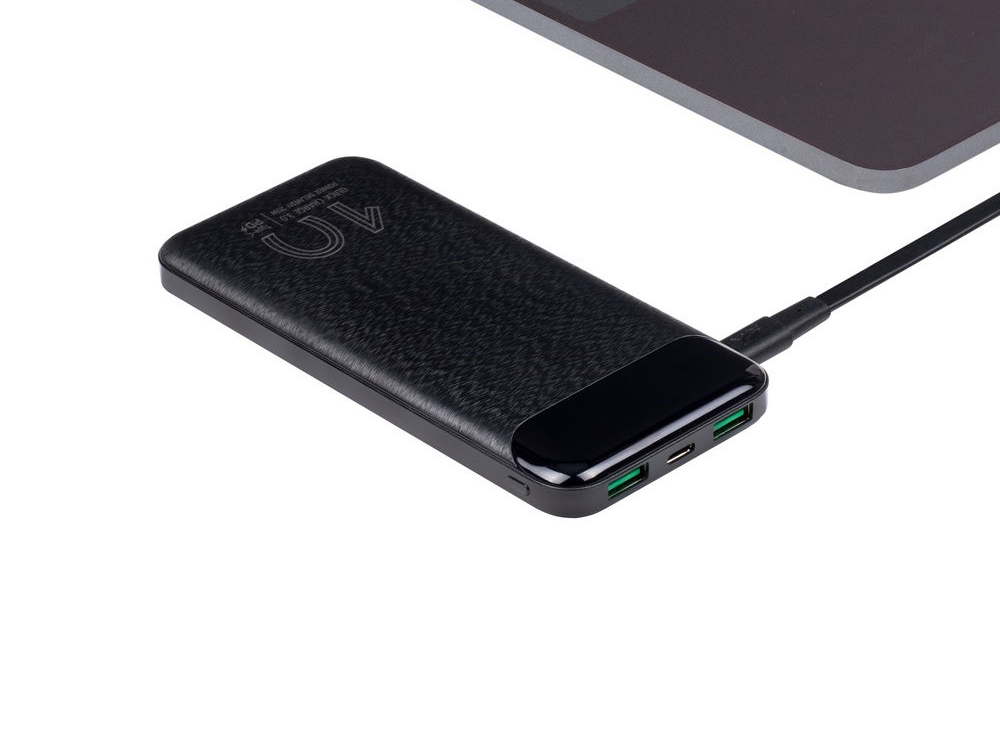 Внешний аккумулятор с дисплеем, 10000 mAh, черный — изображение 11