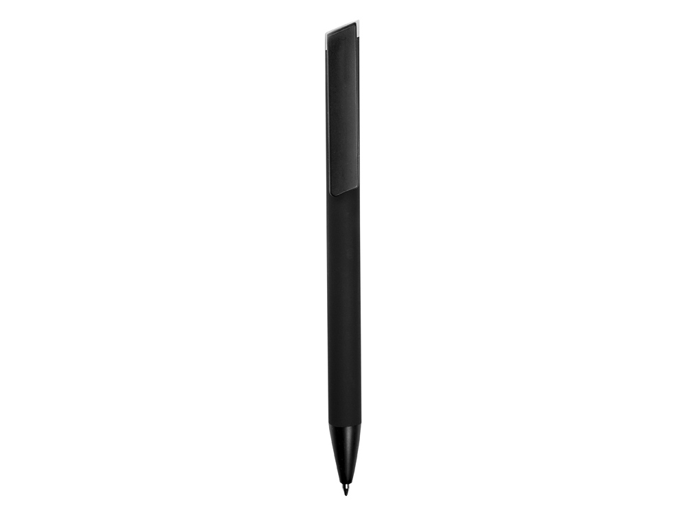 Ручка металлическая шариковая «Taper Metal» soft-touch, черный, серебристый — изображение 3