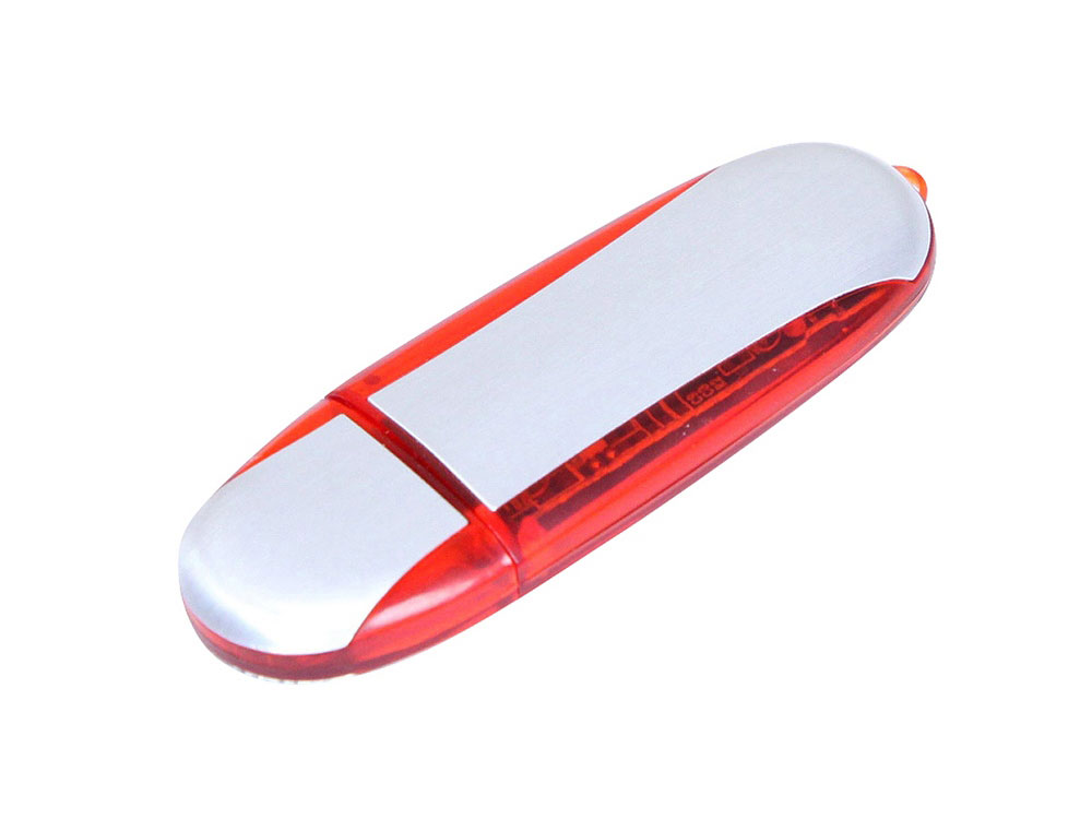 USB 2.0- флешка промо на 4 Гб овальной формы, красный