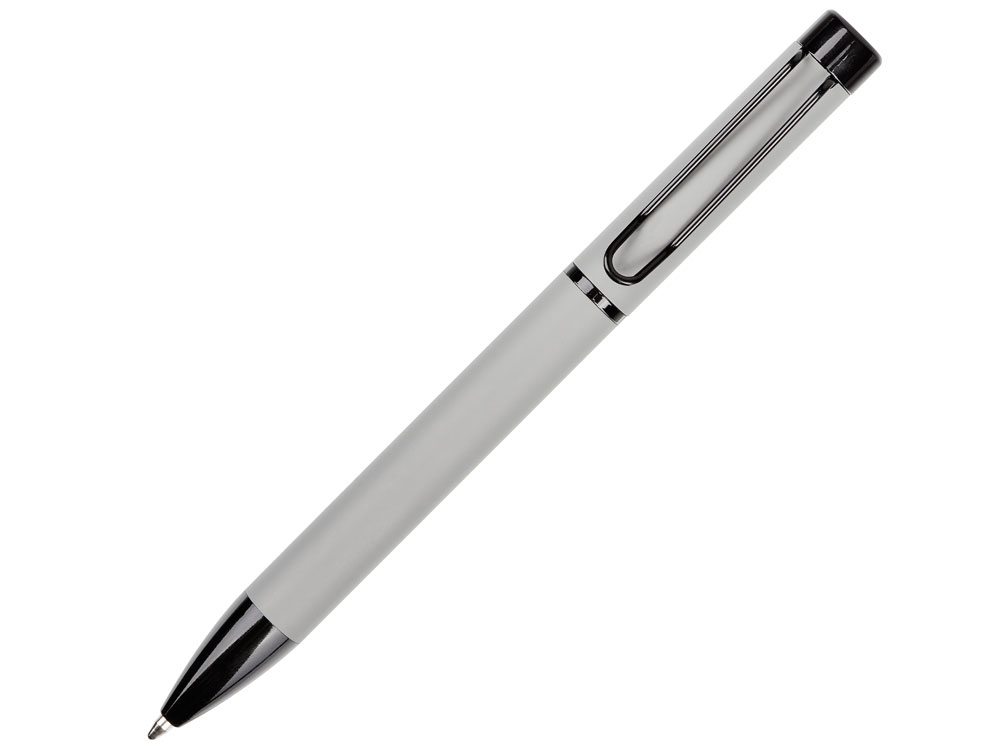 Металлическая шариковая ручка «Black Lama» soft-touch, серый, черный