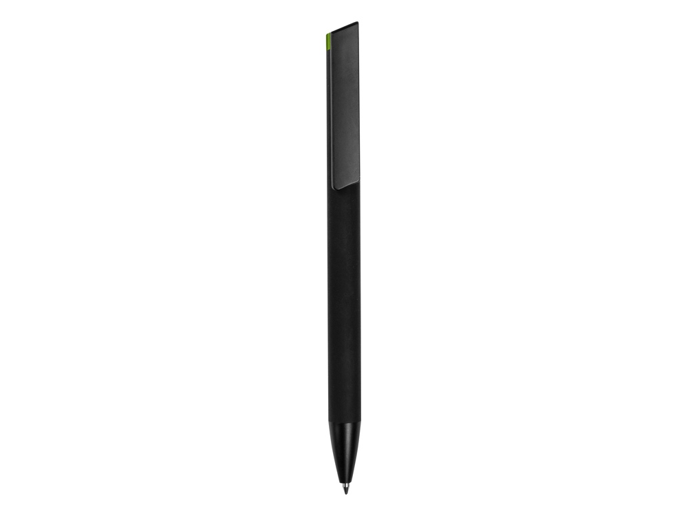 Ручка металлическая шариковая «Taper Metal» soft-touch, черный, зеленое яблоко — изображение 3