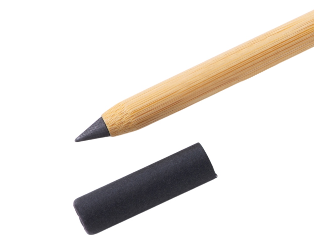 Вечный карандаш и ручка из бамбука «Black bamboo», натуральный, черный — изображение 4