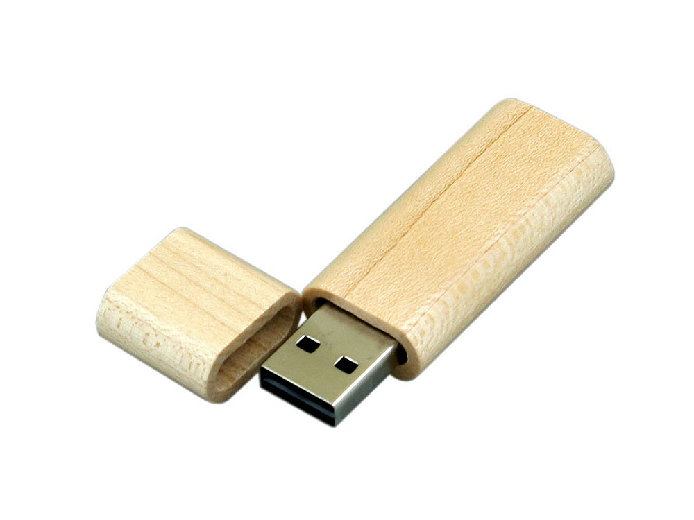 USB 3.0- флешка на 32 Гб эргономичной прямоугольной формы с округленными краями, натуральный — изображение 2
