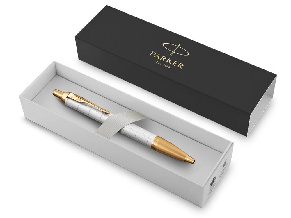 Ручка шариковая Parker IM Premium, белый, золотистый — изображение 2