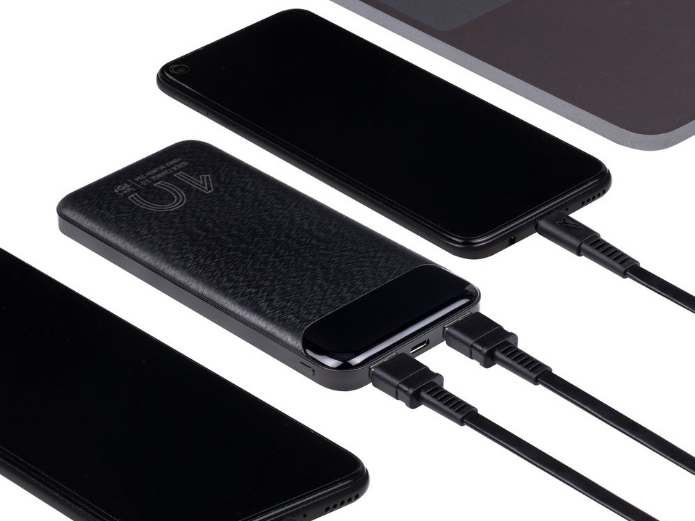 Внешний аккумулятор с дисплеем, 10000 mAh, черный — изображение 13
