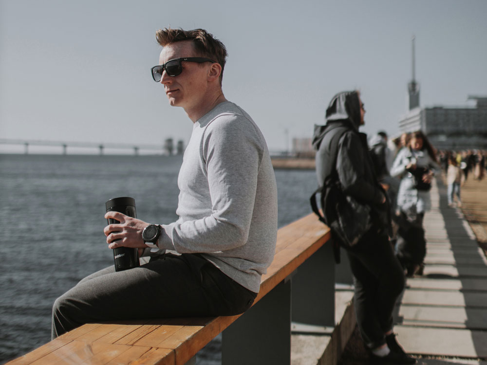 Вакуумная термокружка «Tumbler», 470 мл, черный — изображение 8