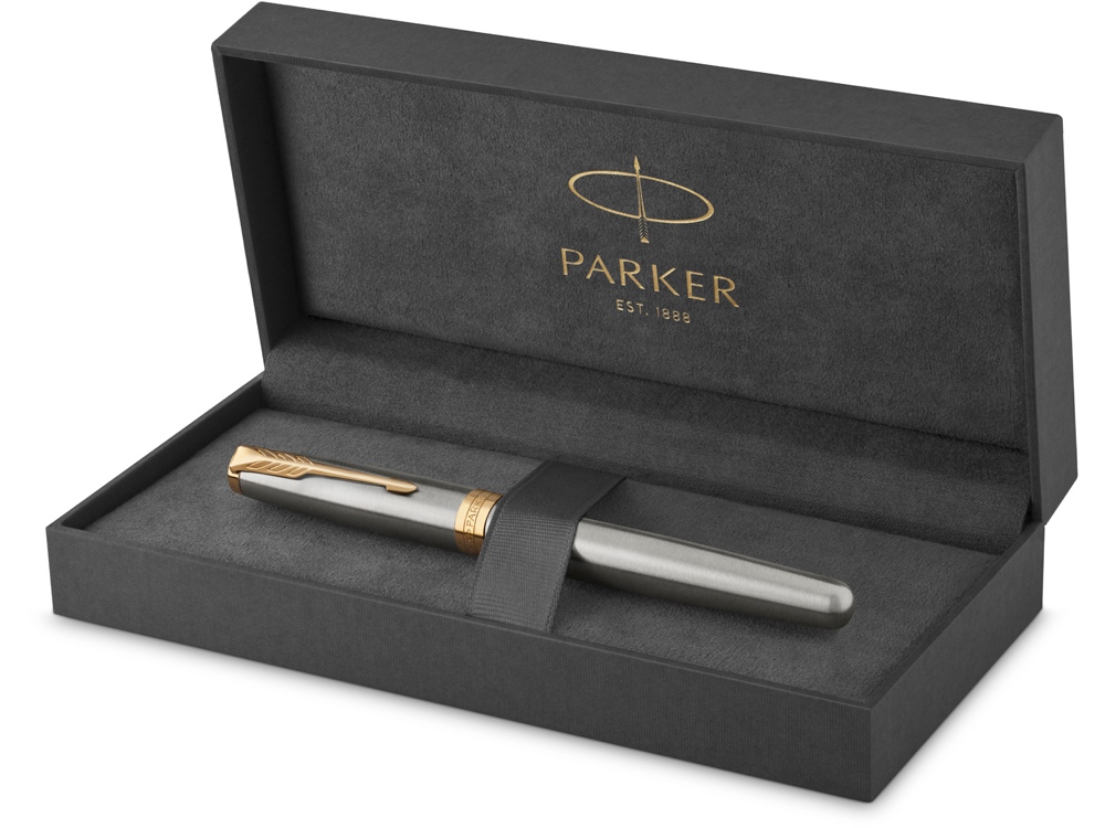 Ручка перьевая Parker «Sonnet Core Stainless Steel GT», серебристый/золотистый — изображение 6