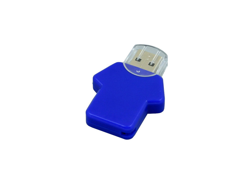 USB 2.0- флешка на 4 Гб в виде футболки, синий — изображение 3