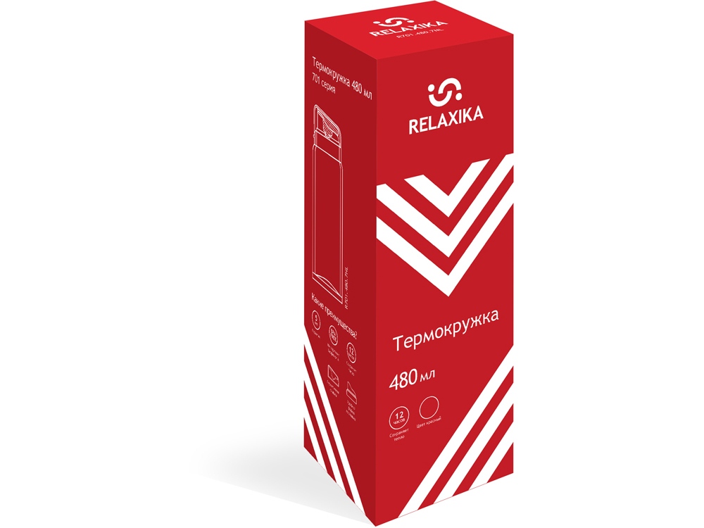 Термос Relaxika «701», 480 мл, красный — изображение 18
