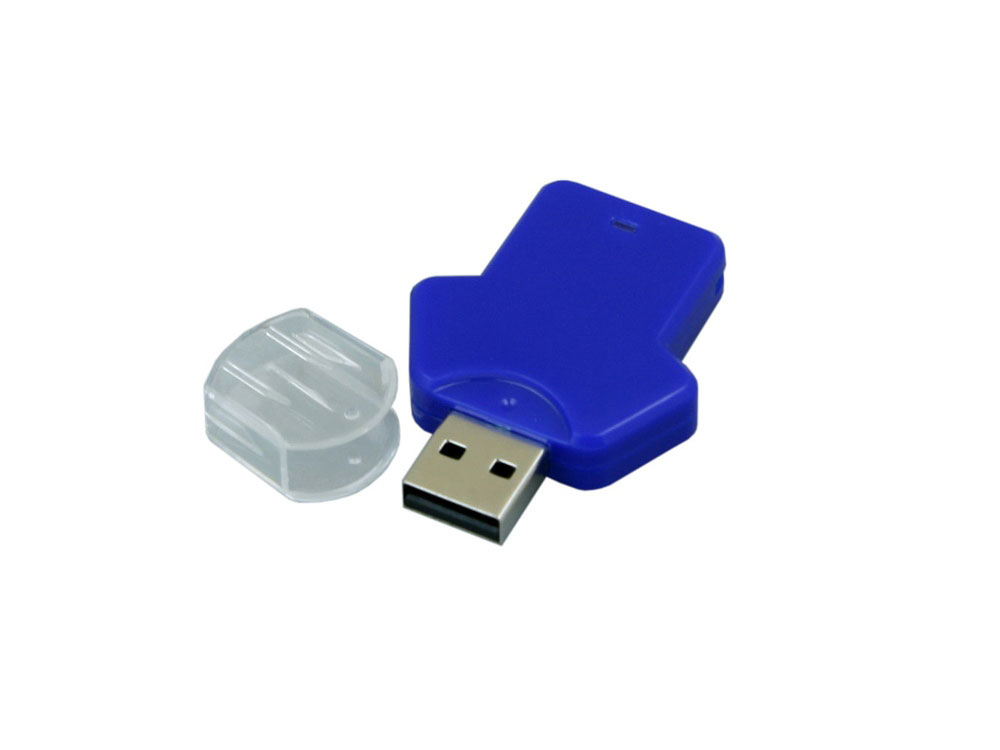 USB 2.0- флешка на 4 Гб в виде футболки, синий — изображение 2