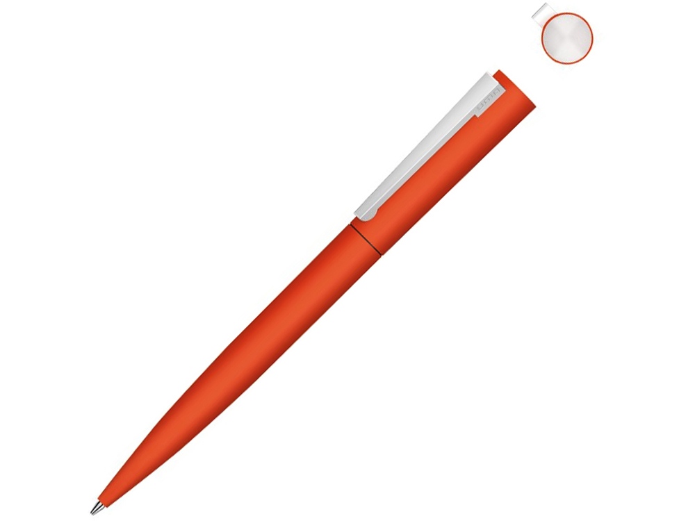 Ручка шариковая металлическая «Brush Gum», soft-touch, оранжевый