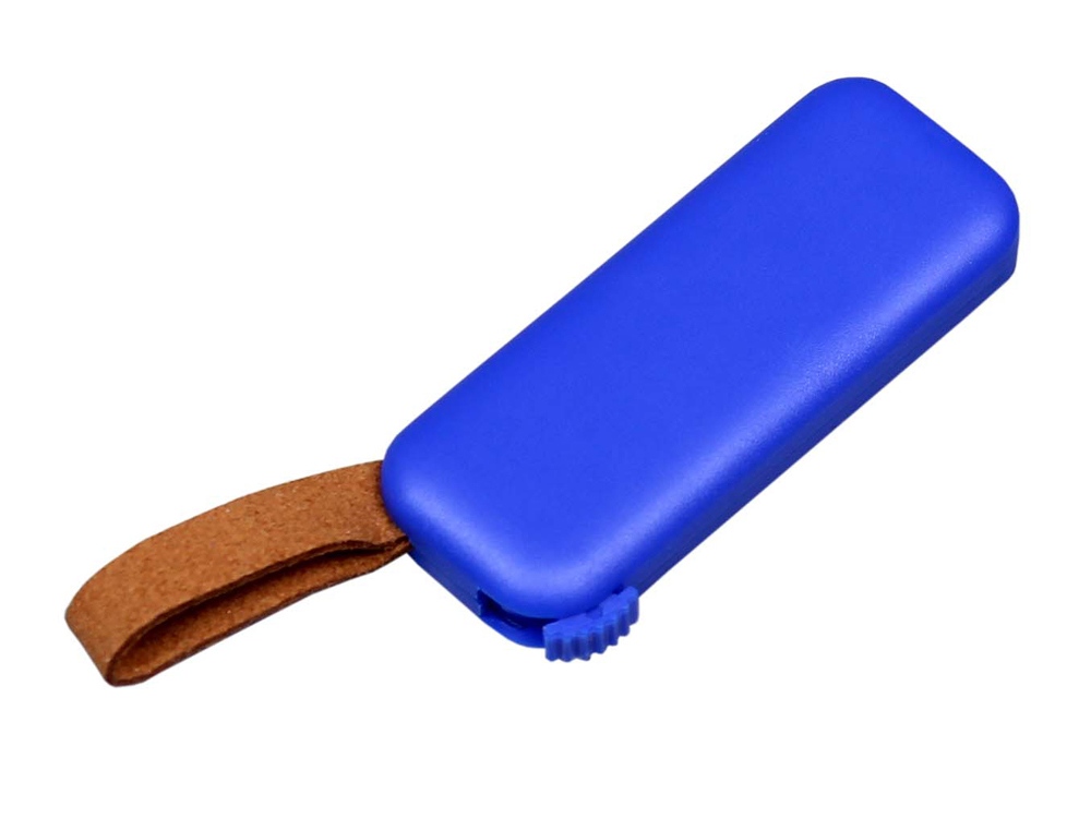 USB 2.0- флешка промо на 8 Гб прямоугольной формы, выдвижной механизм, синий — изображение 2
