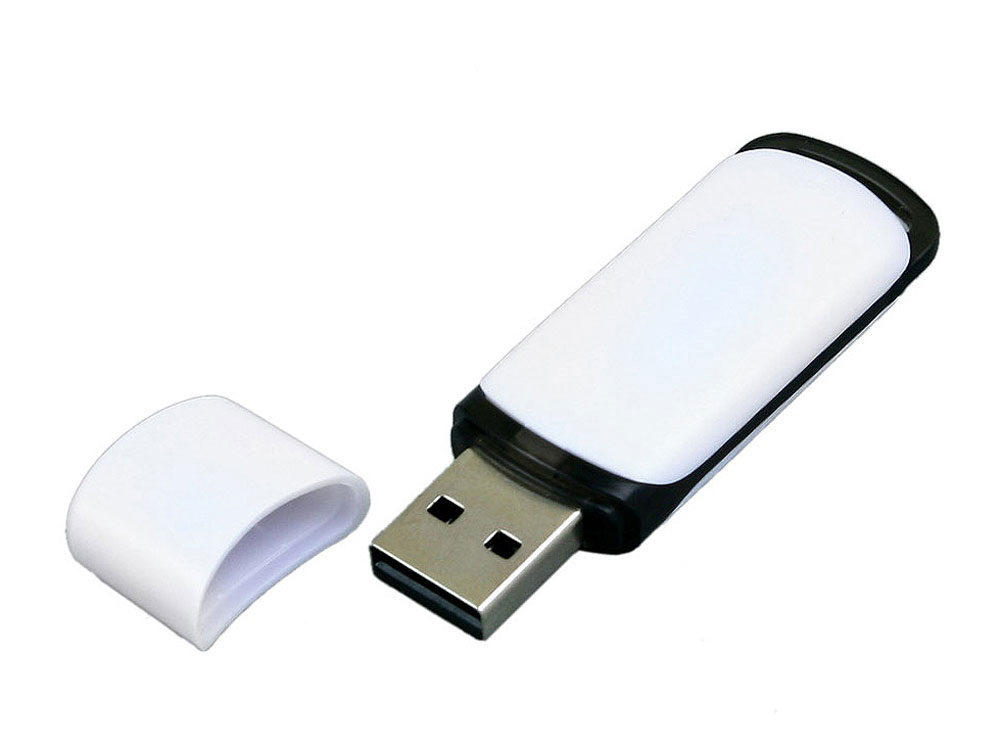 USB 2.0- флешка на 8 Гб с цветными вставками, белый/черный — изображение 2