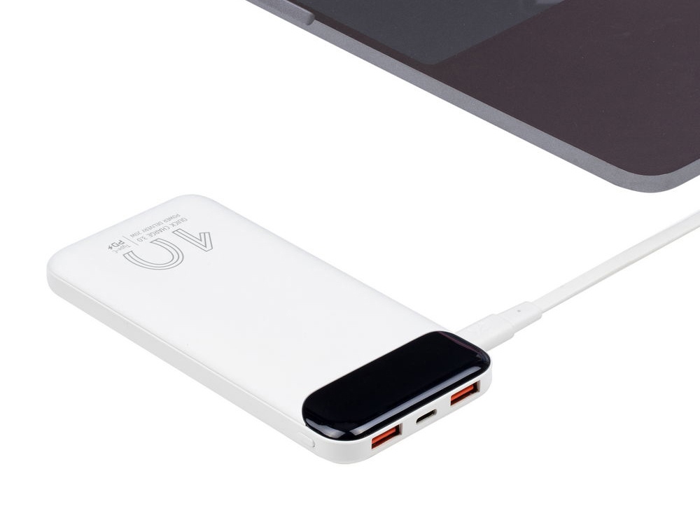 Внешний аккумулятор с дисплеем, 10000 mAh, белый — изображение 12