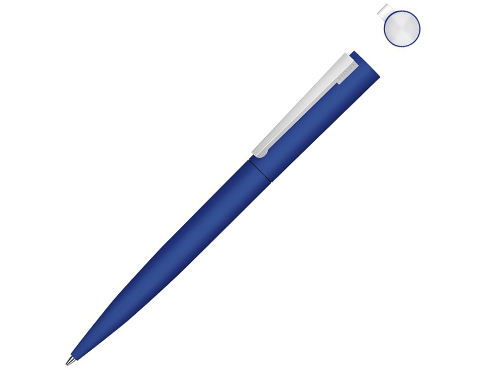Ручка шариковая металлическая «Brush Gum», soft-touch, синий