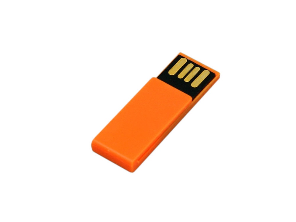 USB 2.0- флешка промо на 16 Гб в виде скрепки, оранжевый — изображение 2