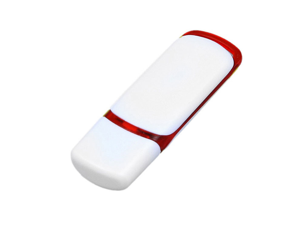 USB 2.0- флешка на 4 Гб с цветными вставками, белый/красный — изображение 3