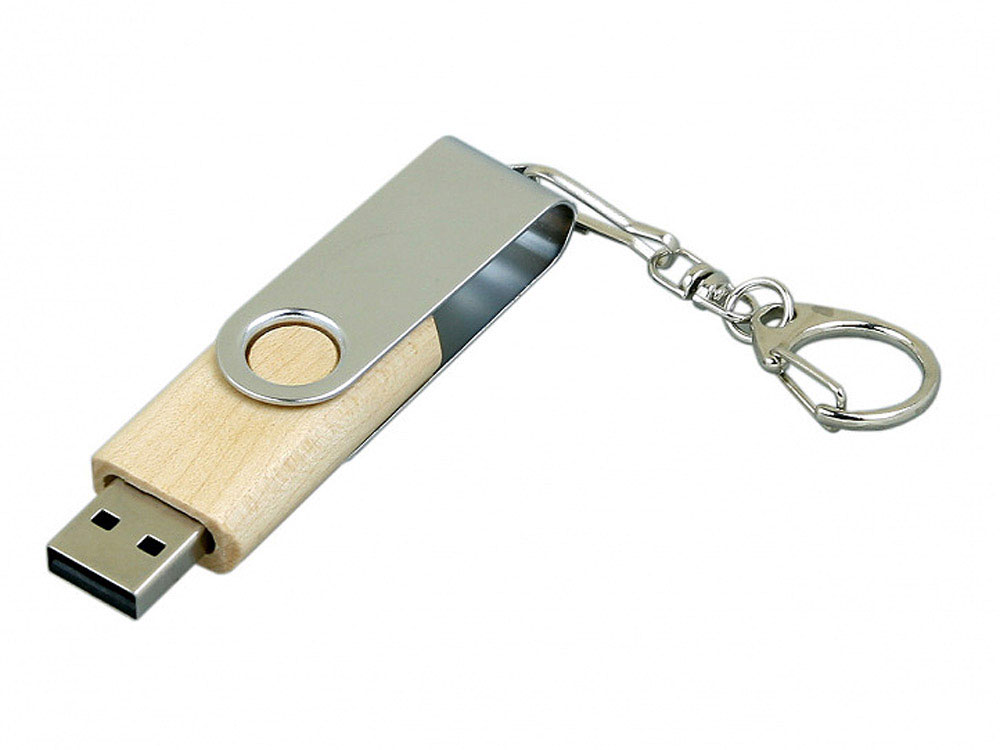 USB 3.0- флешка промо на 32 Гб с поворотным механизмом, натуральный/серебристый — изображение 2