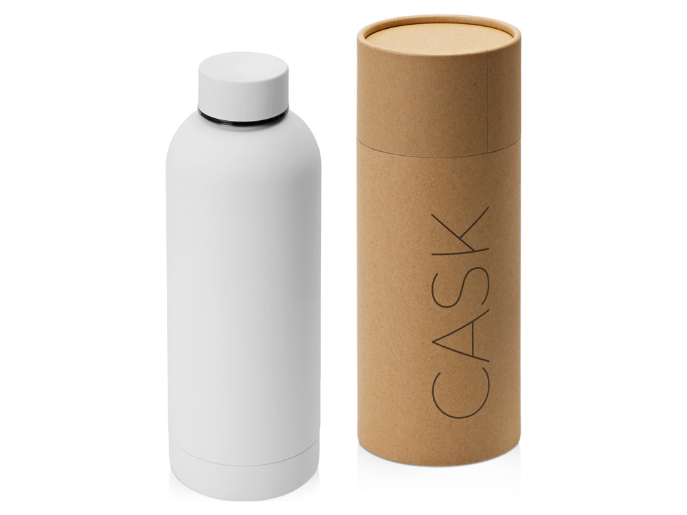 Вакуумная термобутылка с медной изоляцией «Cask», soft-touch, тубус, 500 мл, белый