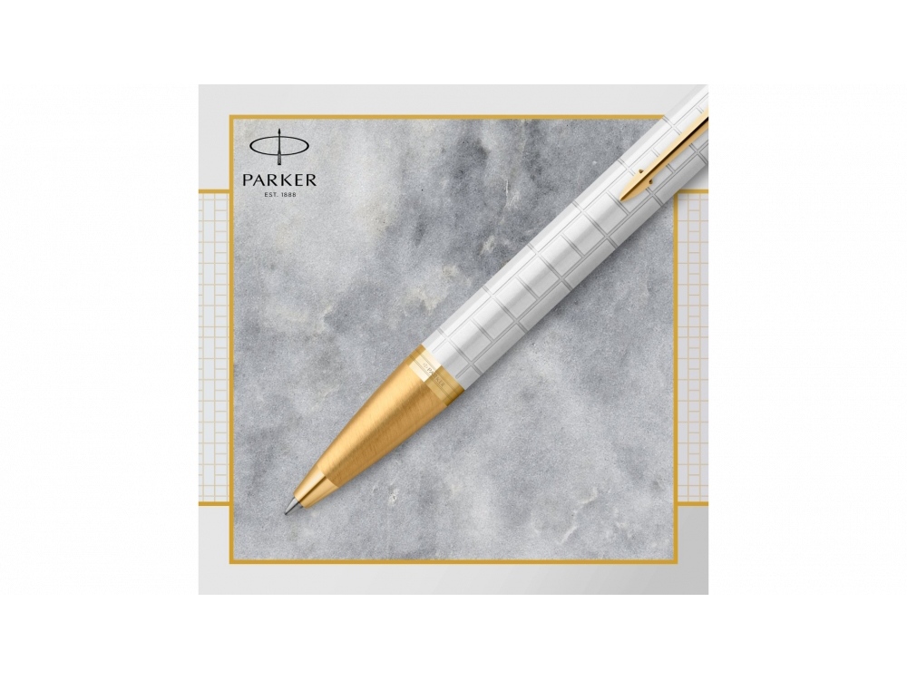 Ручка шариковая Parker IM Premium, белый, золотистый — изображение 5
