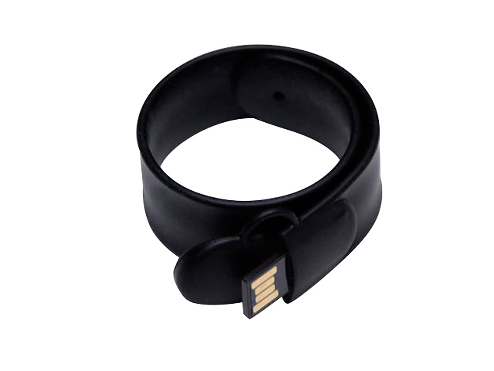 USB 2.0- флешка на 16 Гб в виде браслета, черный — изображение 2