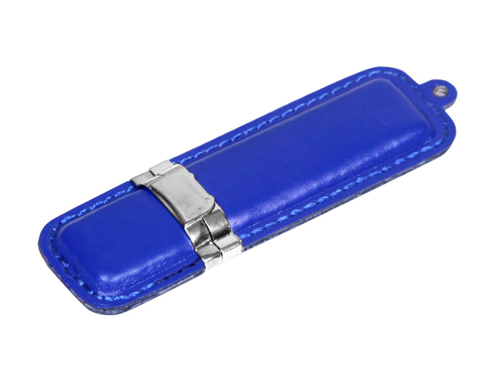 USB 2.0- флешка на 8 Гб классической прямоугольной формы, синий/серебристый