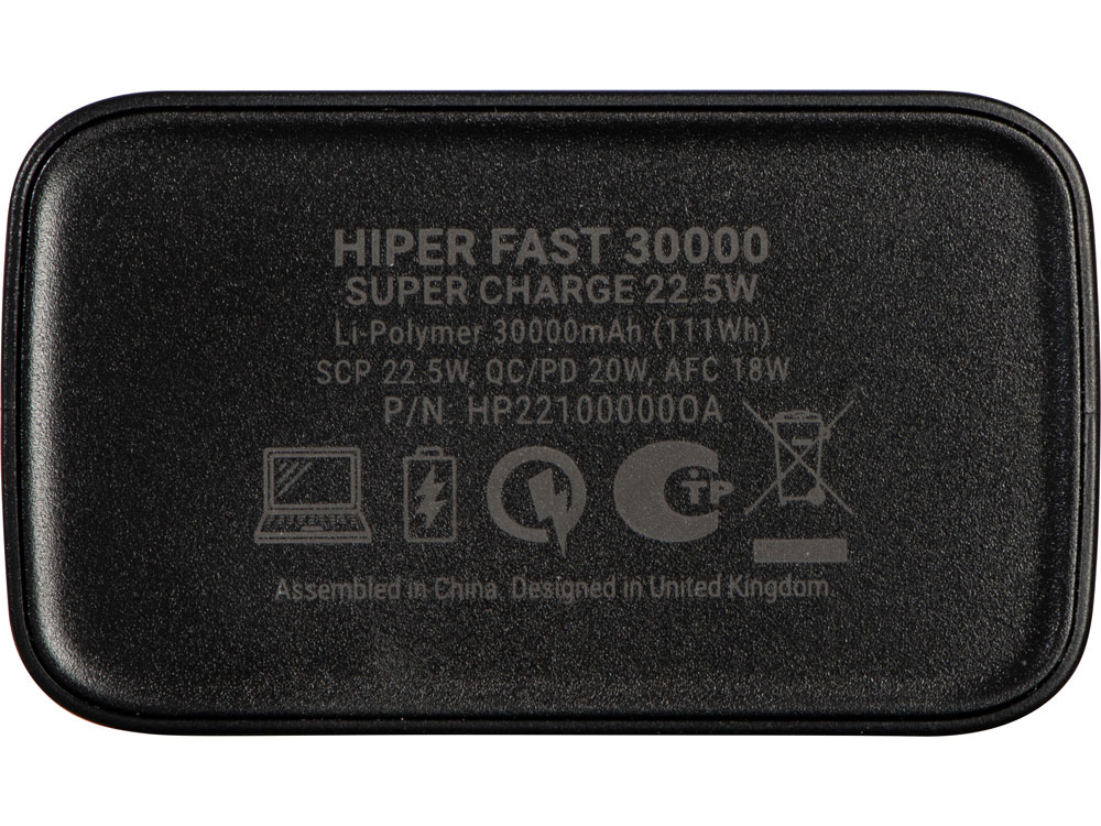 Портативный внешний аккумулятор «FAST», 30000 mAh, черный — изображение 6