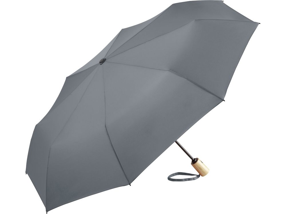 Зонт складной из бамбука «ÖkoBrella» полуавтомат, серый