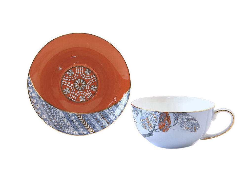 Набор чашка и блюдце «TEA SET TRO», голубой — изображение 3
