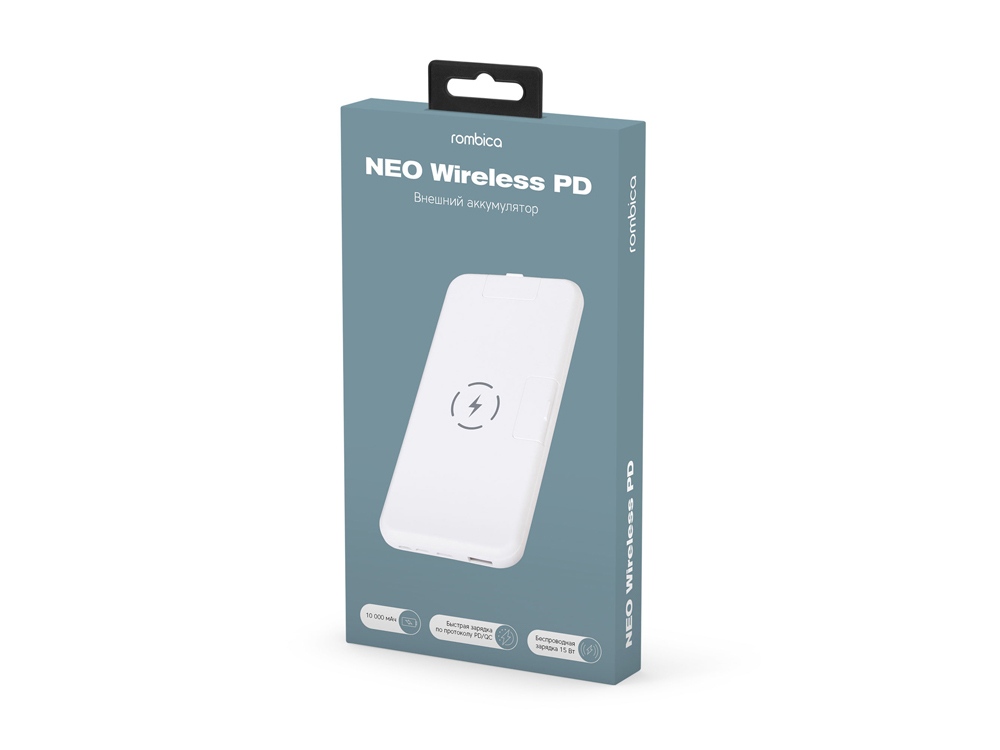 Внешний беспроводной аккумулятор «NEO Wireless PD», 10000 mAh, белый — изображение 6