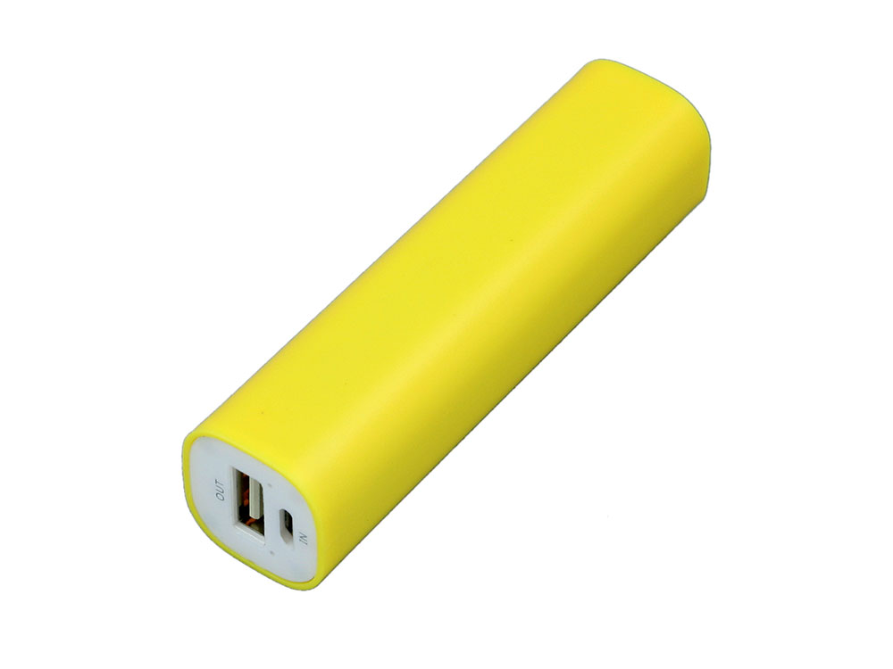 Внешний аккумулятор «Digi» прямоугольной формы, 2600 mAh, желтый