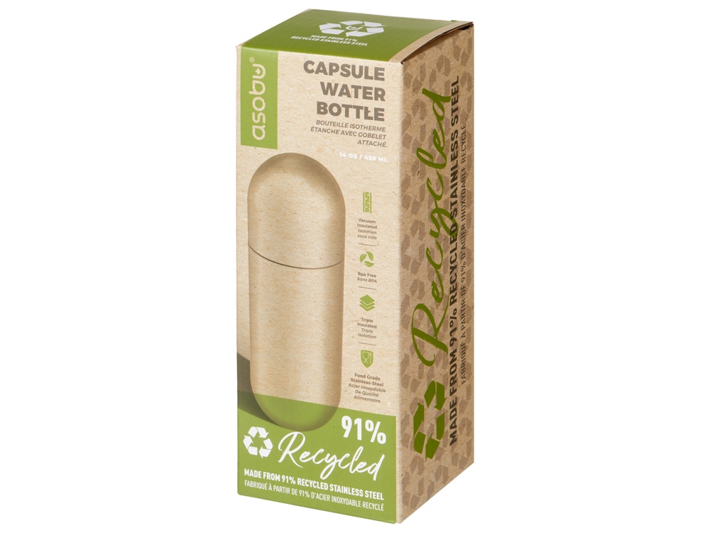 Термос «ORB», переработанная нержавеющая сталь, серебристый — изображение 9