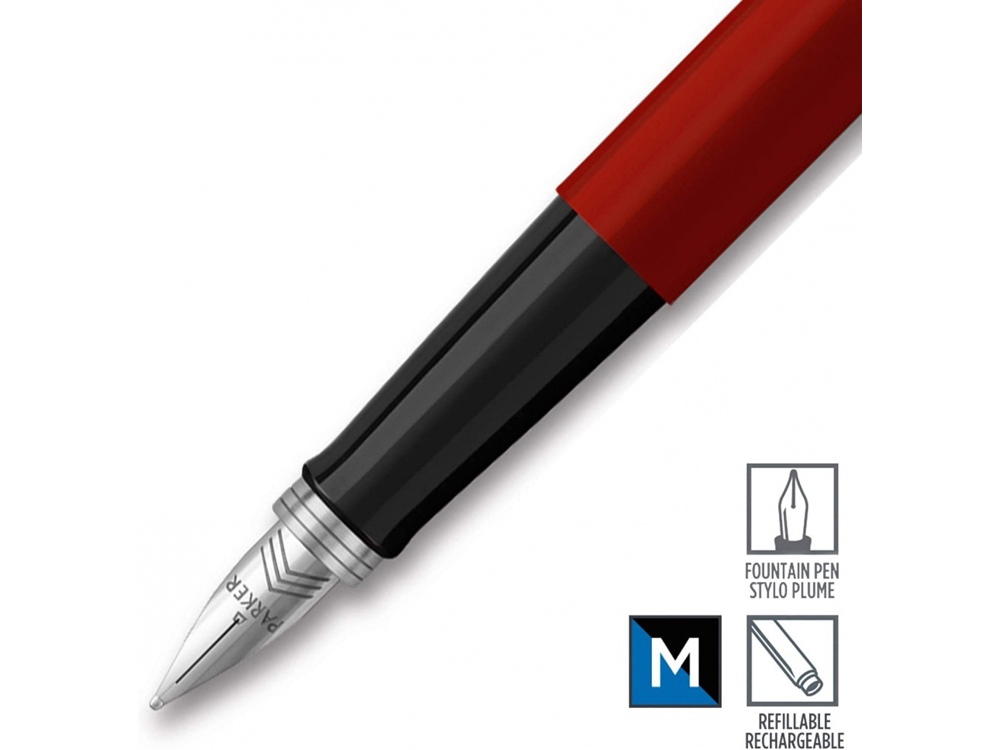Ручка перьевая Parker Jotter Originals, M, красный, серебристый — изображение 4