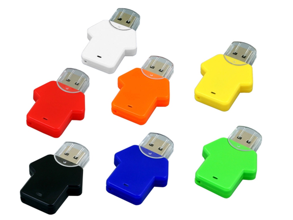 USB 2.0- флешка на 64 Гб в виде футболки, синий — изображение 4