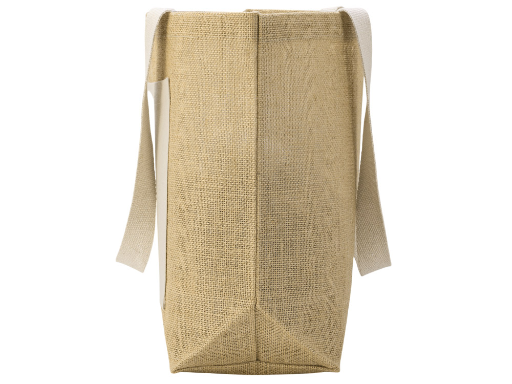 Сумка Jute джутовая с широким дном и карманом, натуральный — изображение 6