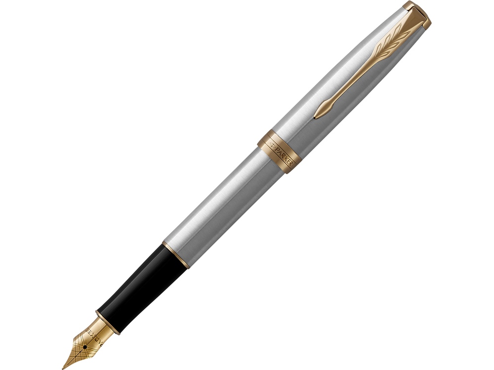 Ручка перьевая Parker «Sonnet Core Stainless Steel GT», серебристый/золотистый
