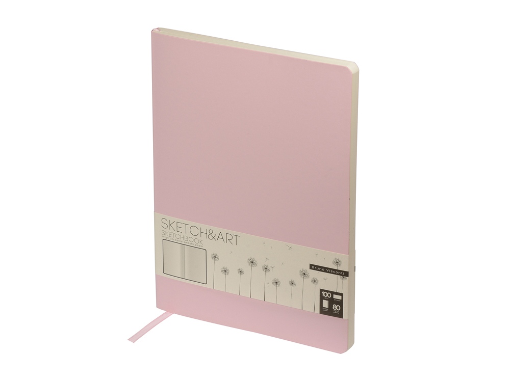 Скетчбук B5 «Sketch & Art» 100 г/м2, soft-touch, розовый