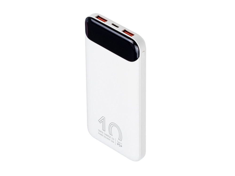 Внешний аккумулятор с дисплеем, 10000 mAh, белый — изображение 10