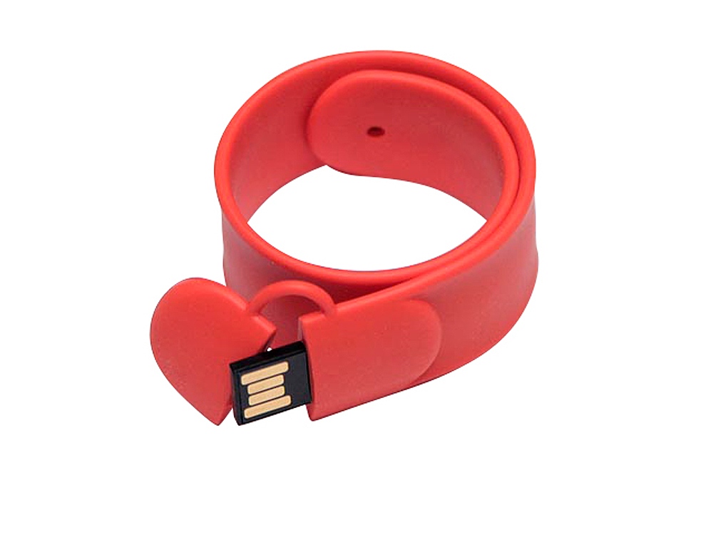 USB 2.0- флешка на 16 Гб в виде браслета, оранжевый — изображение 2