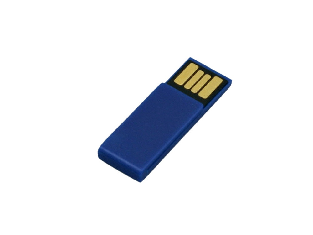 USB 2.0- флешка промо на 16 Гб в виде скрепки, синий — изображение 2