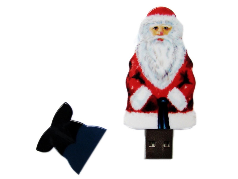 USB 2.0- флешка на 4 Гб «Дед Мороз», красный, белый, черный