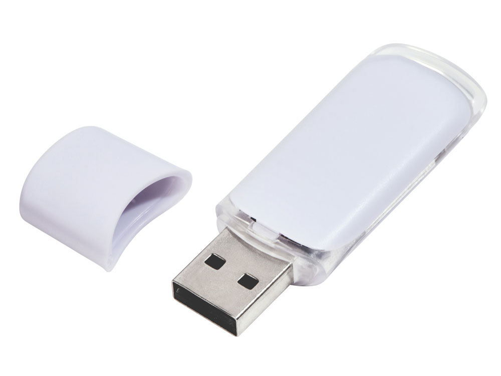 USB 2.0- флешка на 32 Гб с цветными вставками, белый — изображение 2