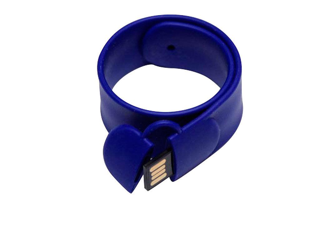 USB 2.0- флешка на 8 Гб в виде браслета, синий — изображение 2