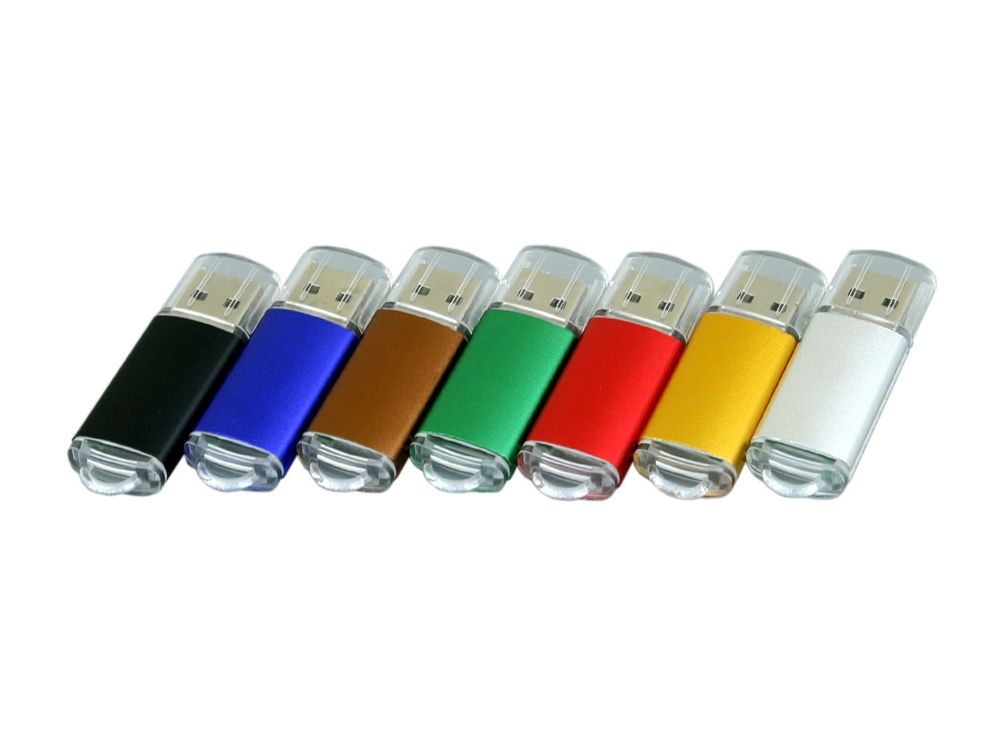 USB 2.0- флешка на 32 Гб с прозрачным колпачком, синий — изображение 4